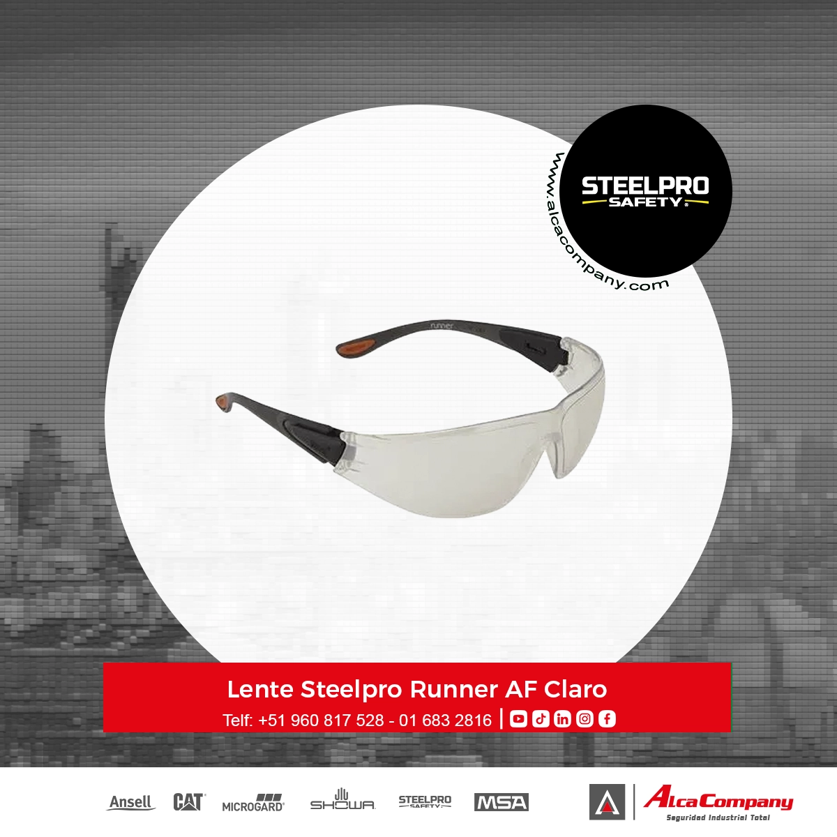 Lente Steelpro Runner AF Claro