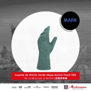 Guante de Nitrilo Verde Mapa Kronit Proof 395