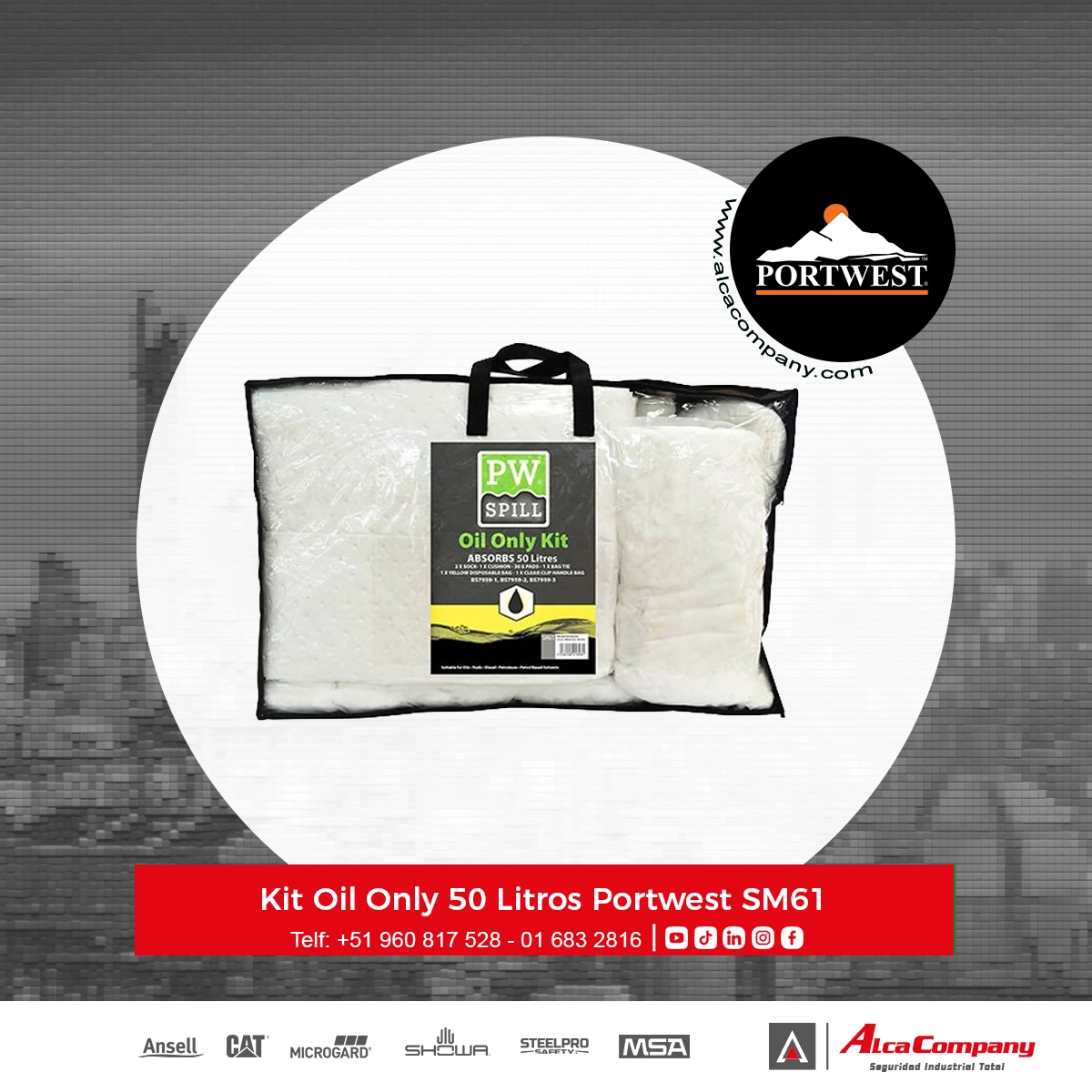 Kit Oil Only 50 Litros Portwest SM61