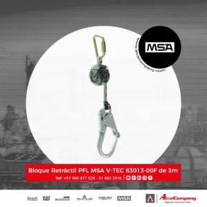 Bloque Retráctil PFL MSA V-TEC 63013-00F de 3m