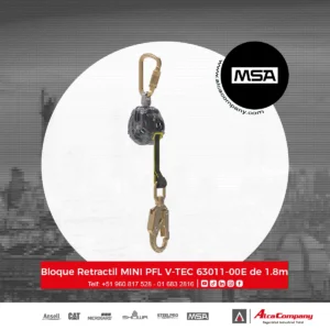 Bloque Retractil MINI PFL V-TEC 63011-00E MSA de 1.8m