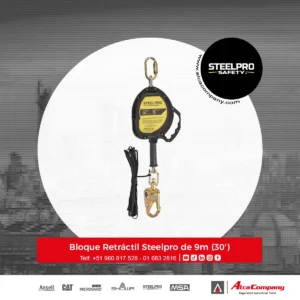 Bloque Retráctil Steelpro de 9m (30')