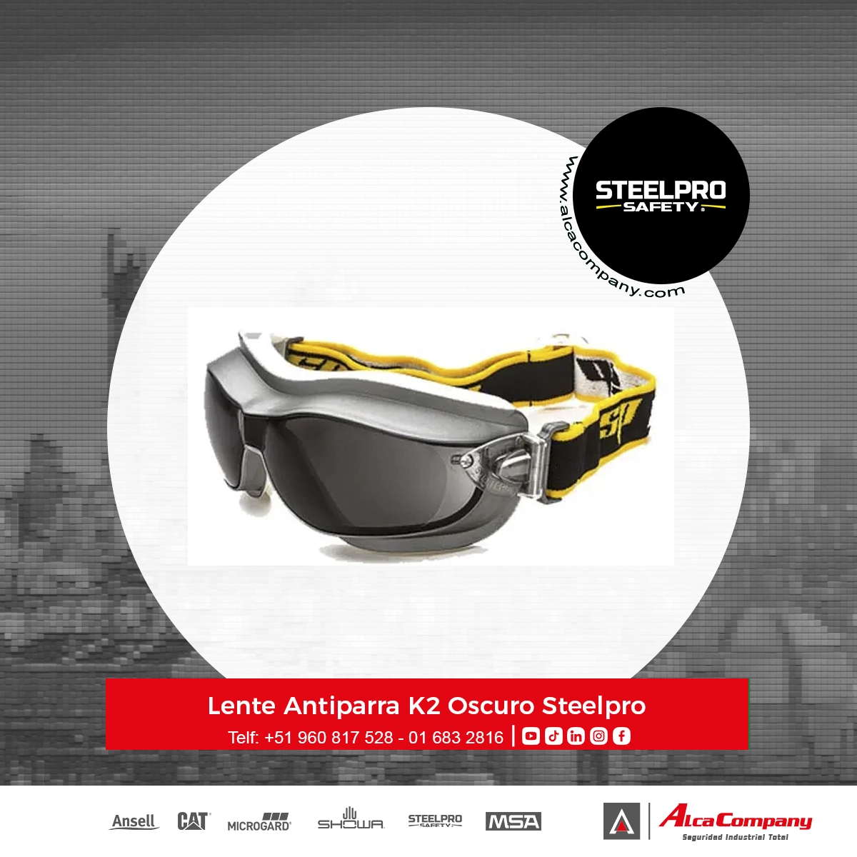 Lente Antiparra K2 Oscuro Steelpro