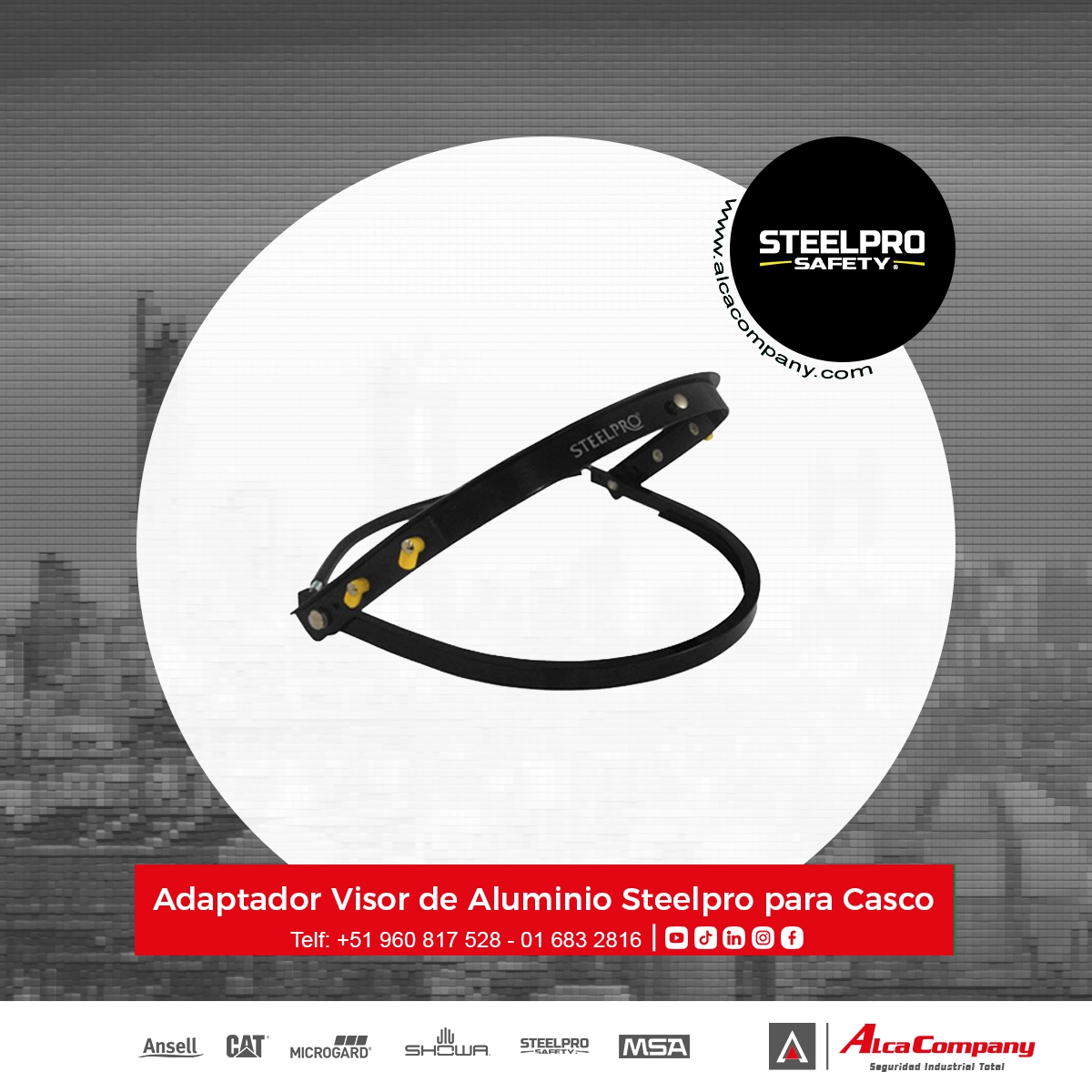 Adaptador de Visor de Aluminio Steelpro para Casco