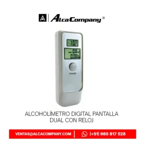 Alcoholímetro Digital Pantalla Dual con Reloj