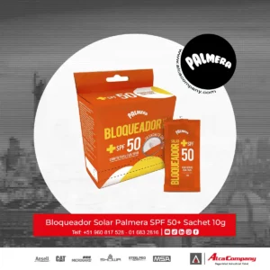 Bloqueador Solar Palmera SPF 50+ Sachet 10g con Tapita x 20 und.