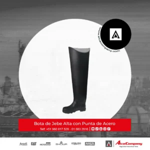 Bota de Jebe Alta con Punta de Acero