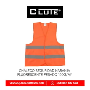 Chaleco Seguridad Naranja fluorescente Pesado 150g/m² Clute