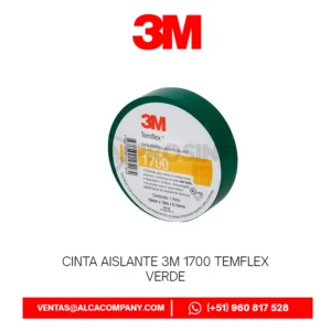 Cinta Aislante 3M 1700 Temflex Verde