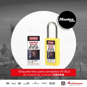 Etiqueta foto para candados 411 BLS