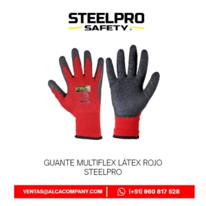 Guante Multiflex Látex Rojo Steelpro