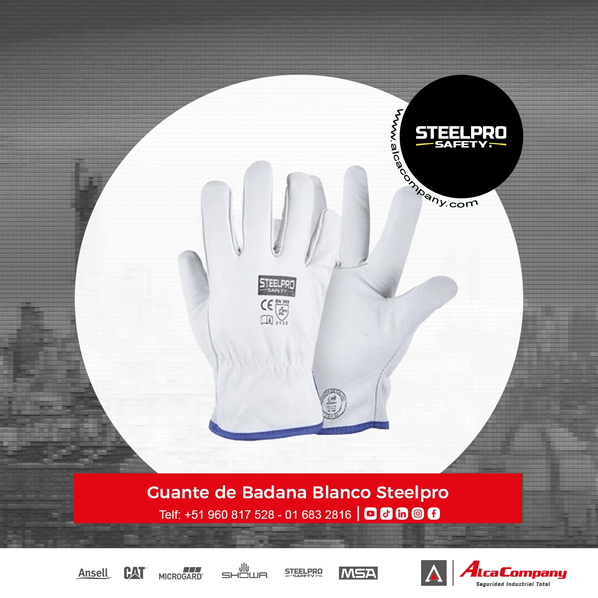 Guante de Badana Blanco Steelpro