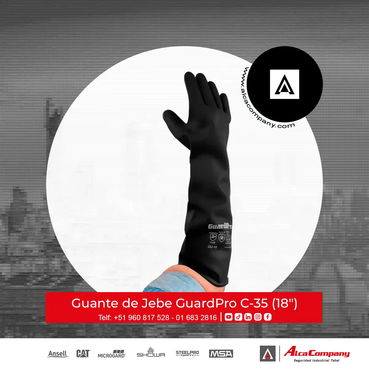Guante de Jebe GuardPro C-35 (18")