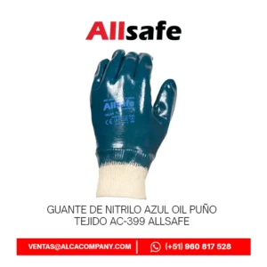 Guante Nitrilo Oil Puño Tejido Allsafe AC-399