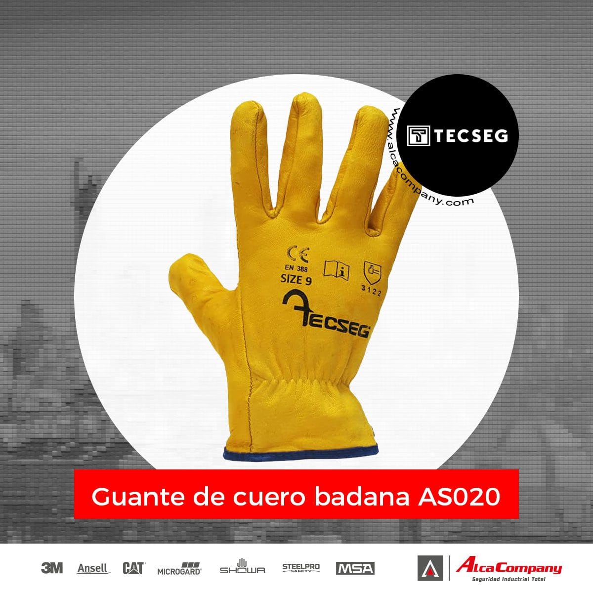 Guante de cuero badana TECSEG AS020 - Image 2