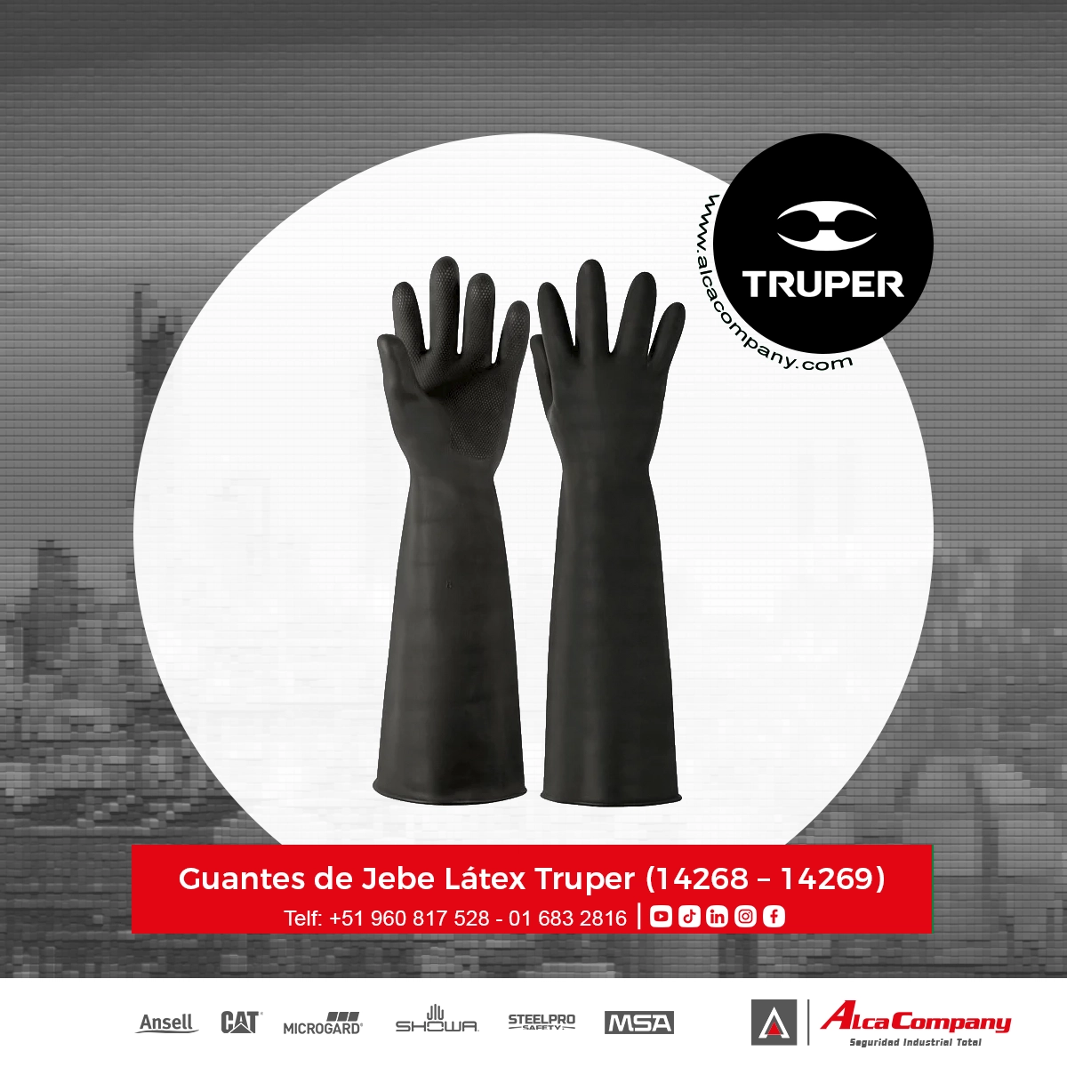 Guantes de Jebe Látex Truper (14268 – 14269)