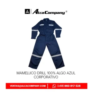 Mameluco Drill 100% algo Azul corporativo Genérico