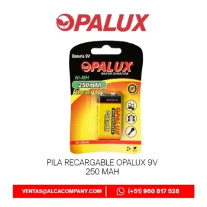 Pila Recargable Opalux 9V 250 mAh