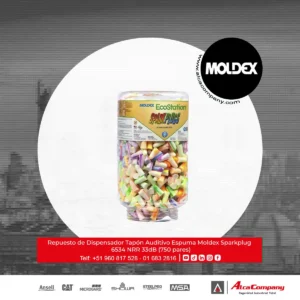 Repuesto de Dispensador Tapón Auditivo Espuma Moldex Sparkplug 6534 NRR 33dB (750 pares)