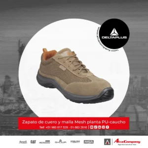Zapato de cuero y malla Mesh planta PU-caucho DeltaPlus