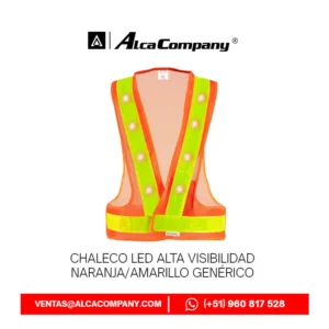 Chaleco LED Alta Visibilidad Naranja/Amarillo Genérico